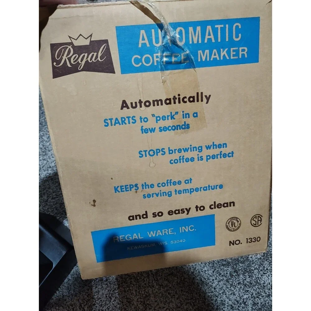 Regal Automatic Coffee Maker 10 To 30 Cups Stainless Steel Original Box (1075)